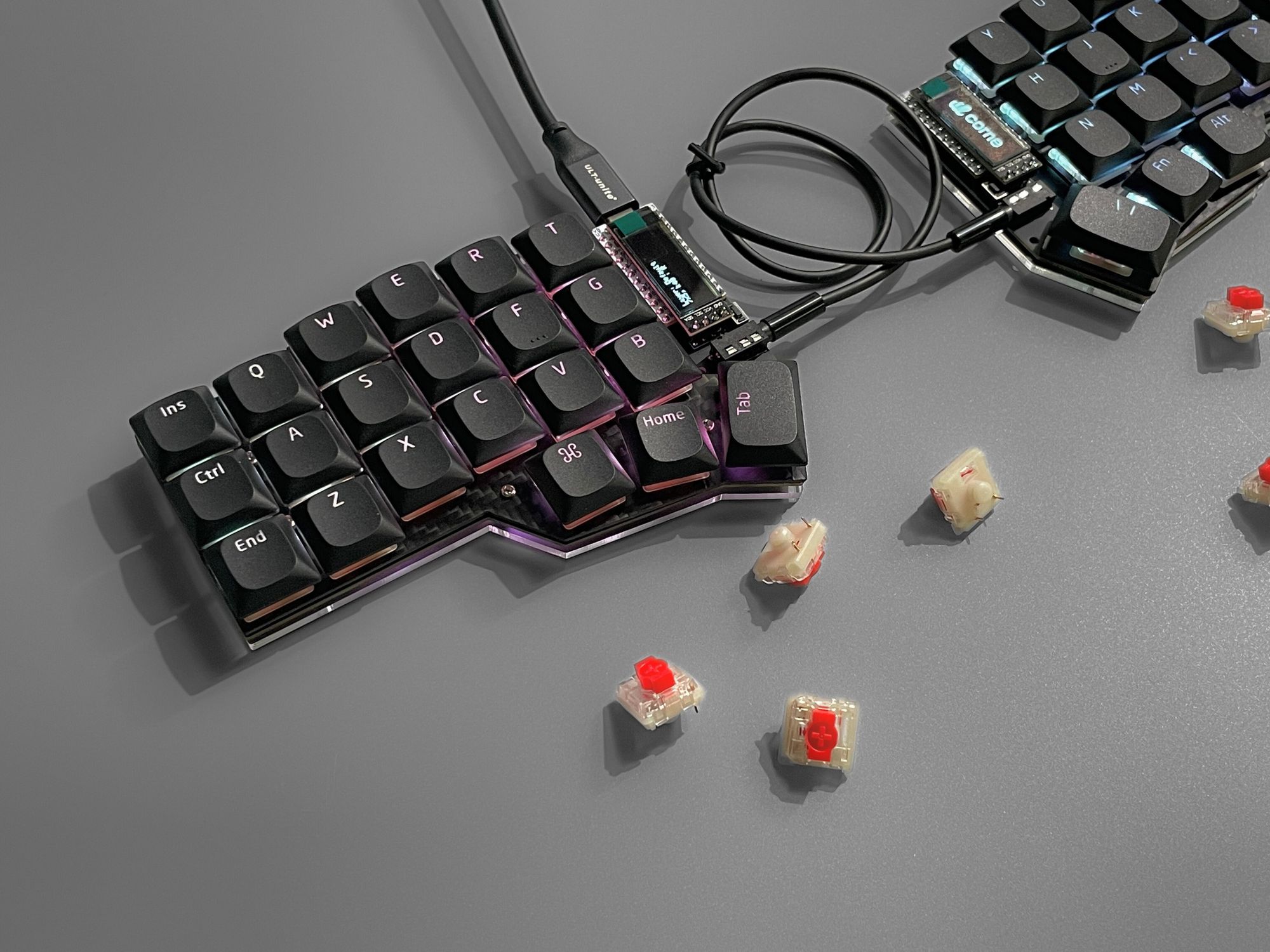 A Corne keyboard with Gateron Low Profile (Corne GLP)